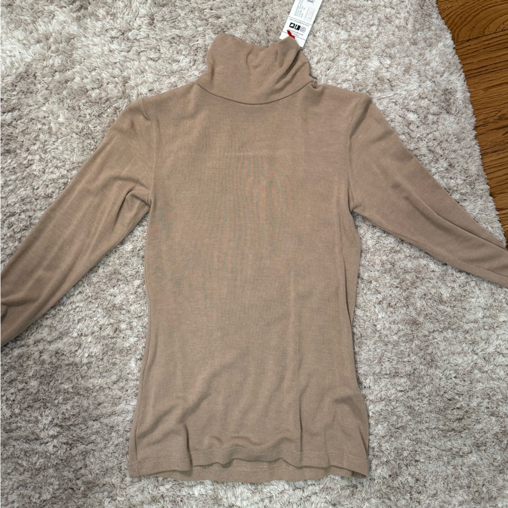 Women's Tan Turtleneck Sweater